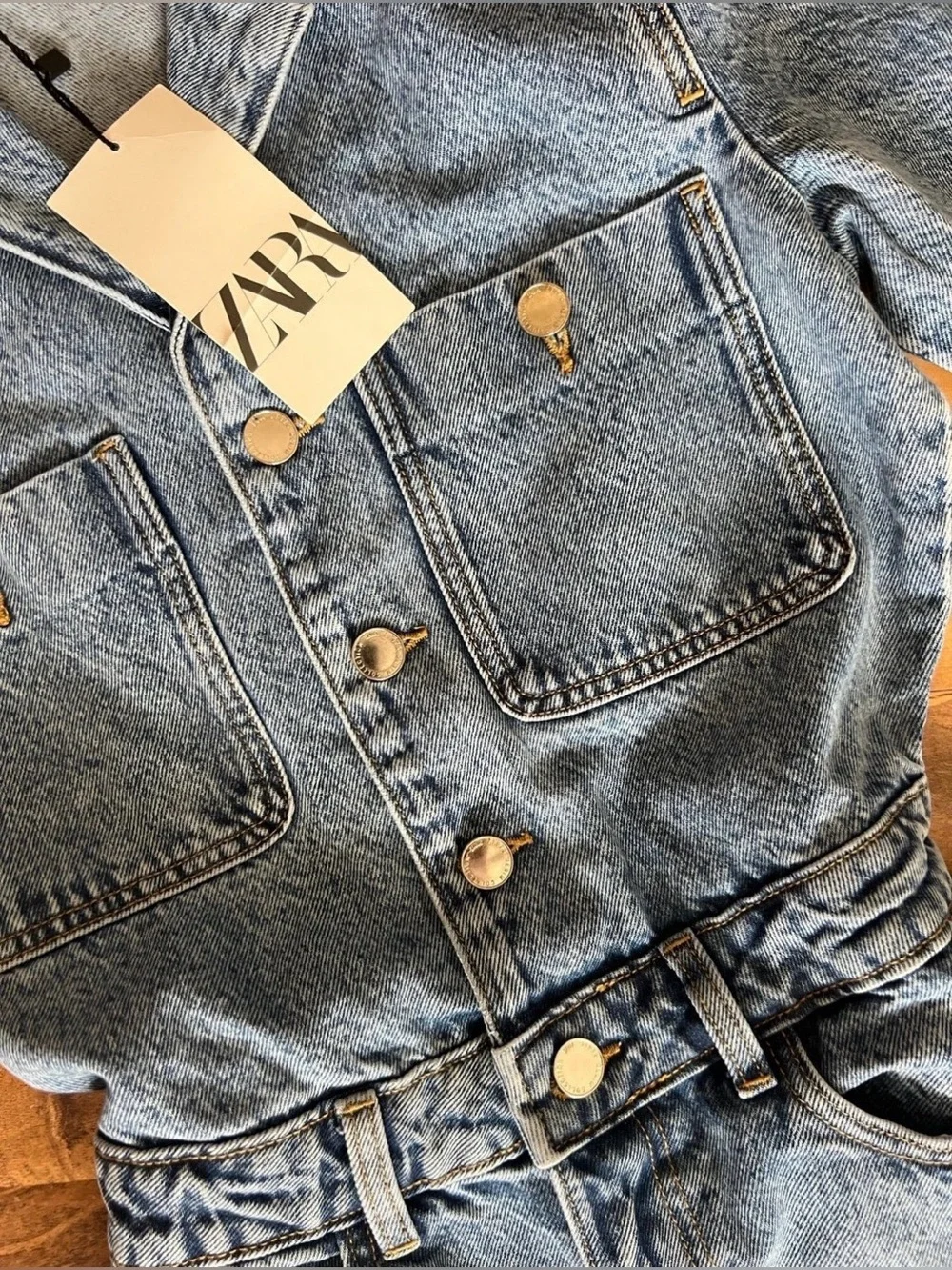Zara Blue Denim Jumpsuit - Picture 3 of 12
